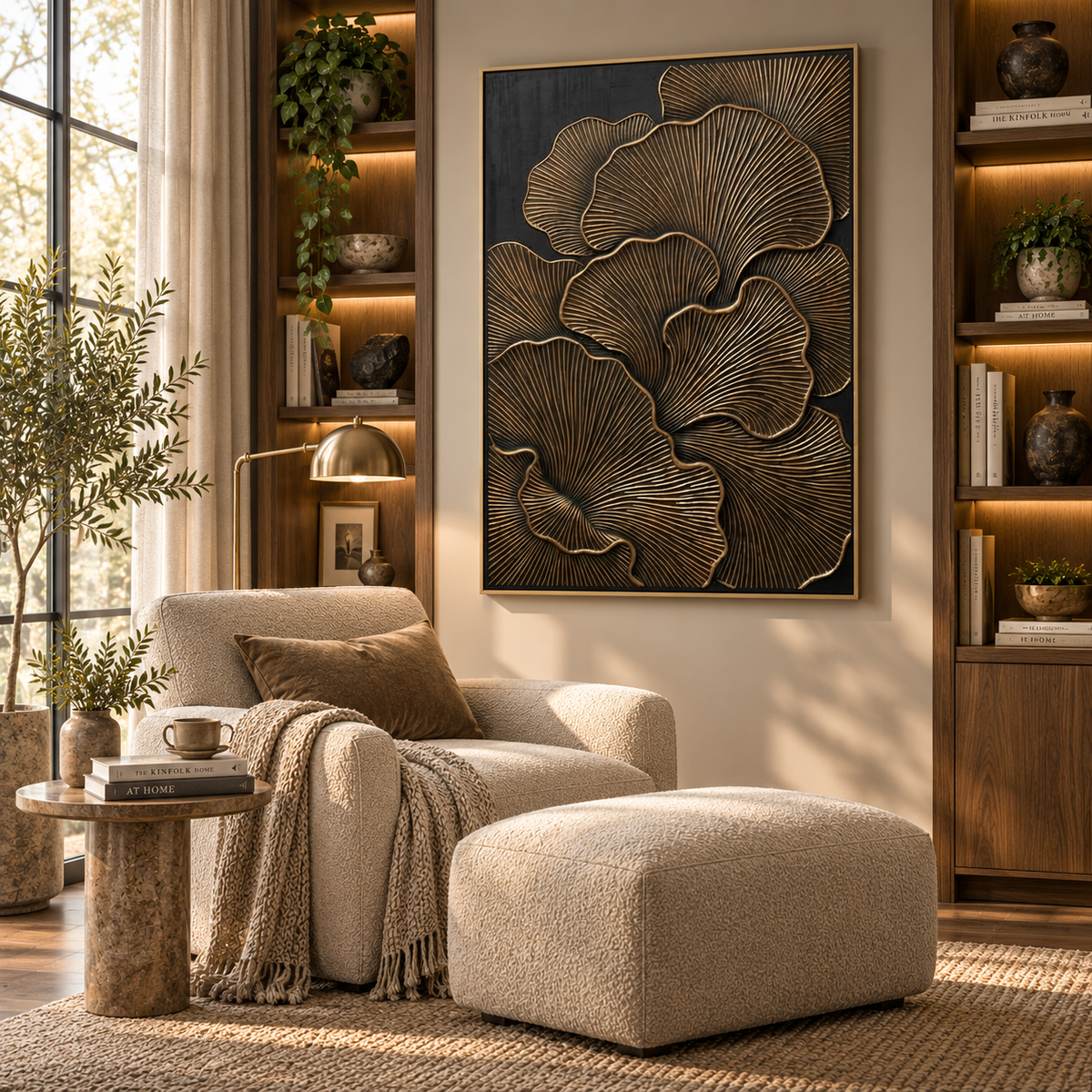 ARBYNART Contemporary Luxe Art | Gilded Petal Whisper