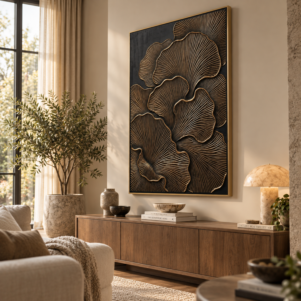 ARBYNART Contemporary Luxe Art | Gilded Petal Whisper
