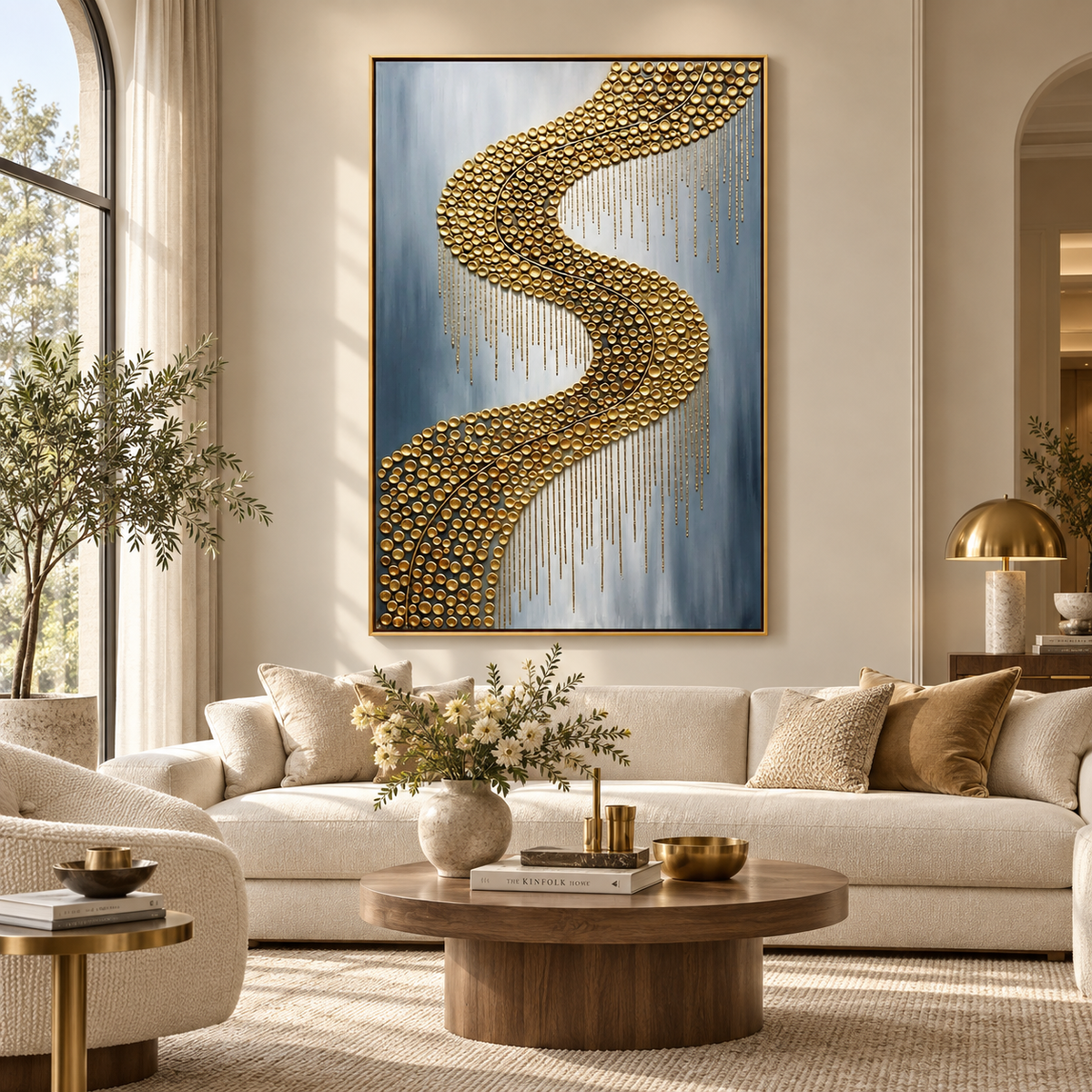 ARBYNART Contemporary Luxe Art | Gilded River Curve