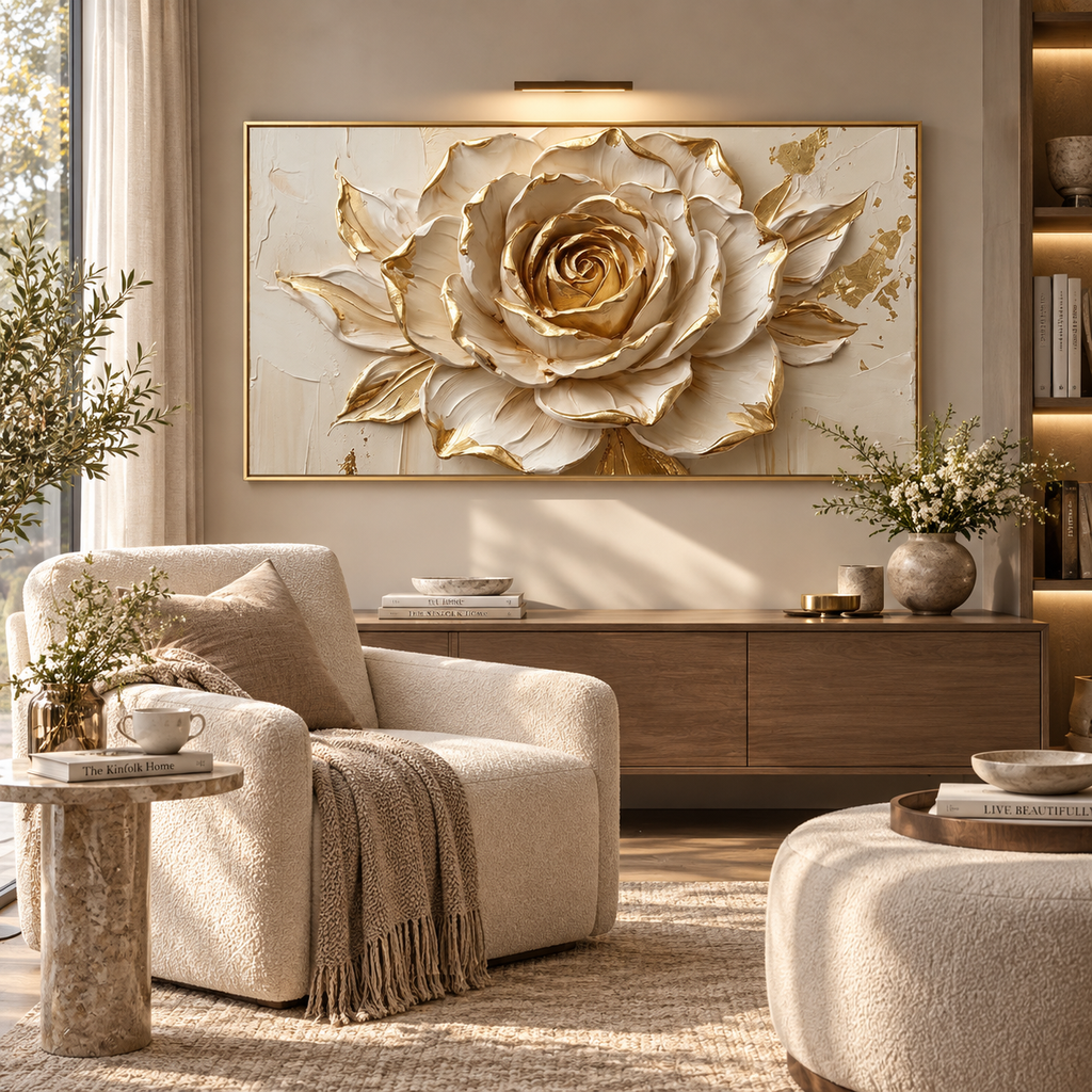 ARBYNART Contemporary Luxe Art | Gilded Rose Bloom