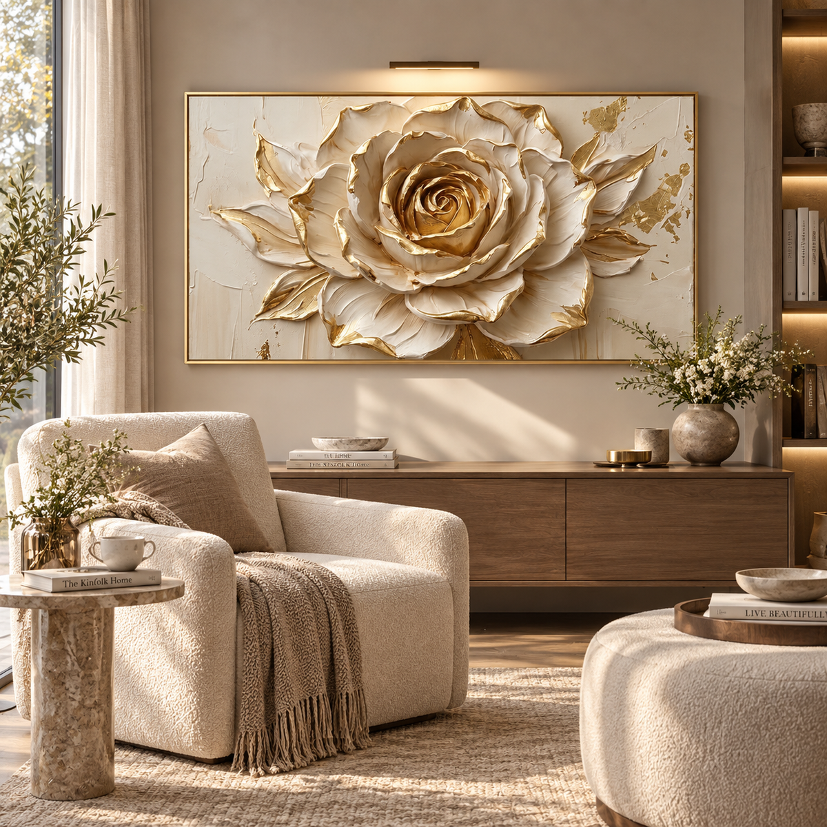 ARBYNART Contemporary Luxe Art | Gilded Rose Bloom