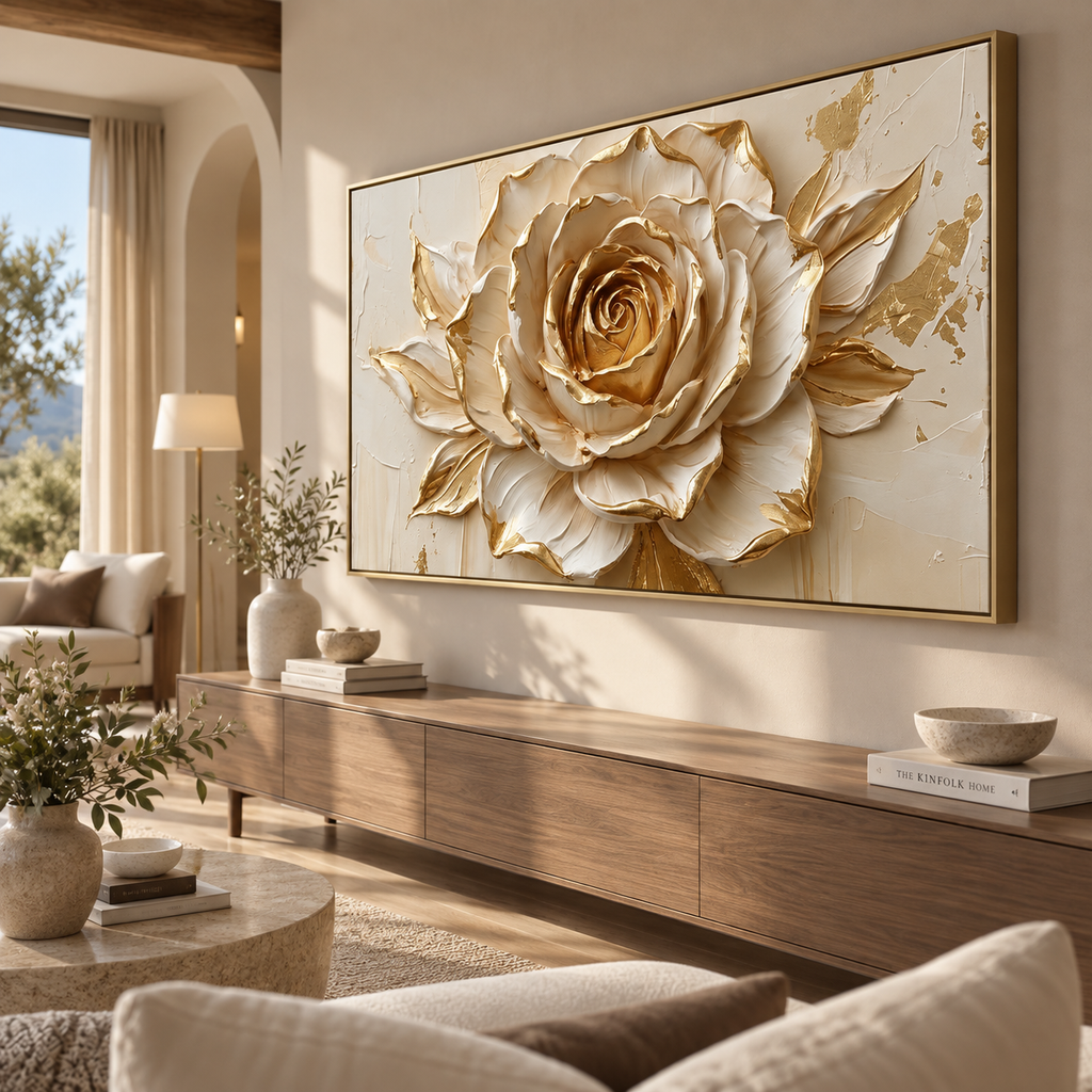 ARBYNART Contemporary Luxe Art | Gilded Rose Bloom
