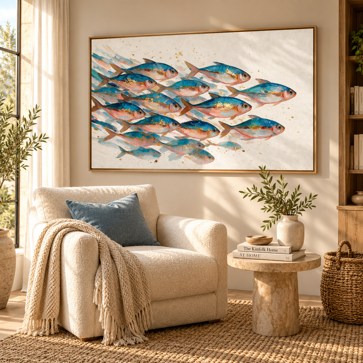 ARBYNART Abstract Art | Gilded Shoal in Motion