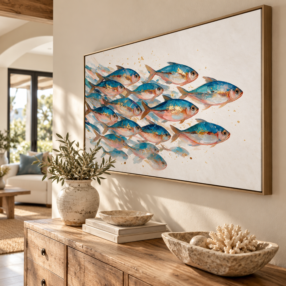 ARBYNART Abstract Art | Gilded Shoal in Motion