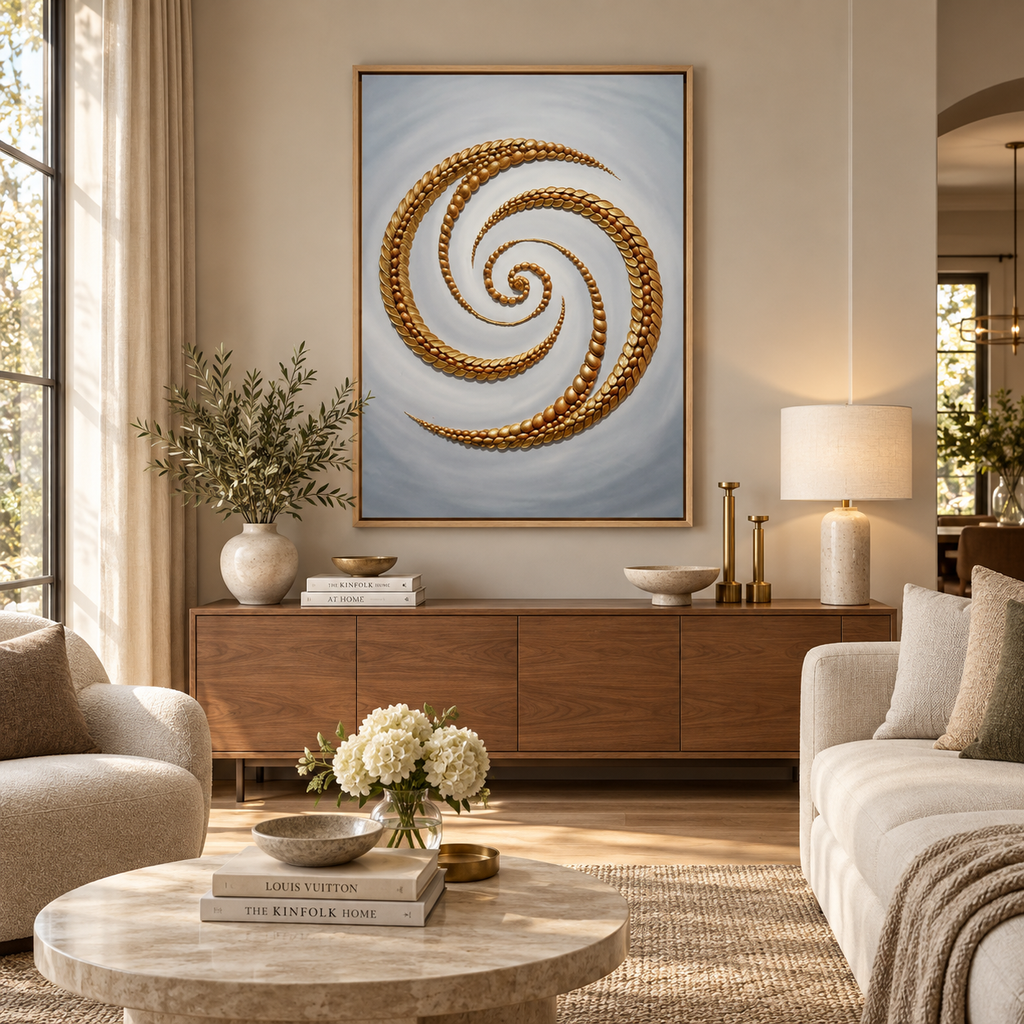 ARBYNART Contemporary Luxe Art | Gilded Spiral Drift
