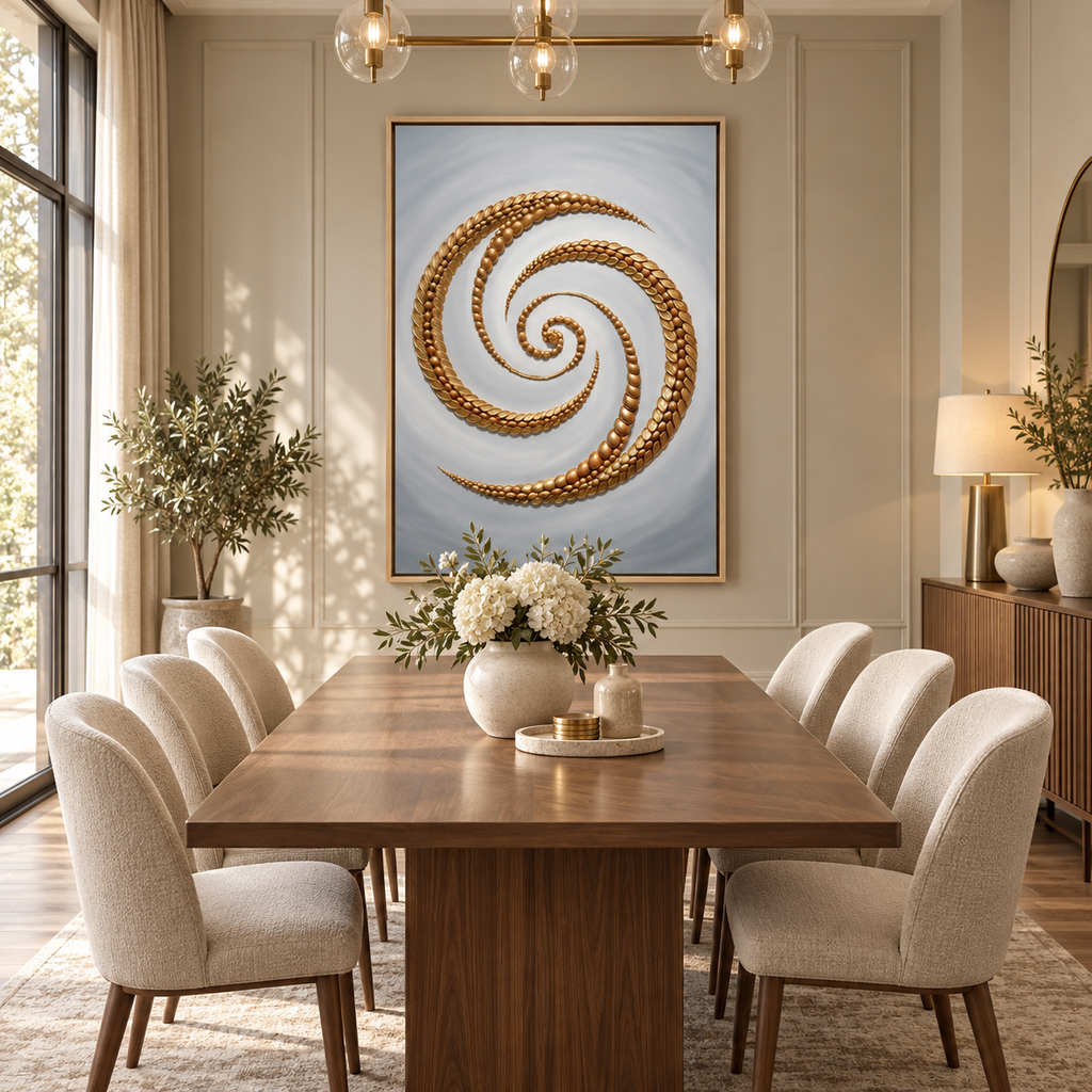 ARBYNART Contemporary Luxe Art | Gilded Spiral Drift