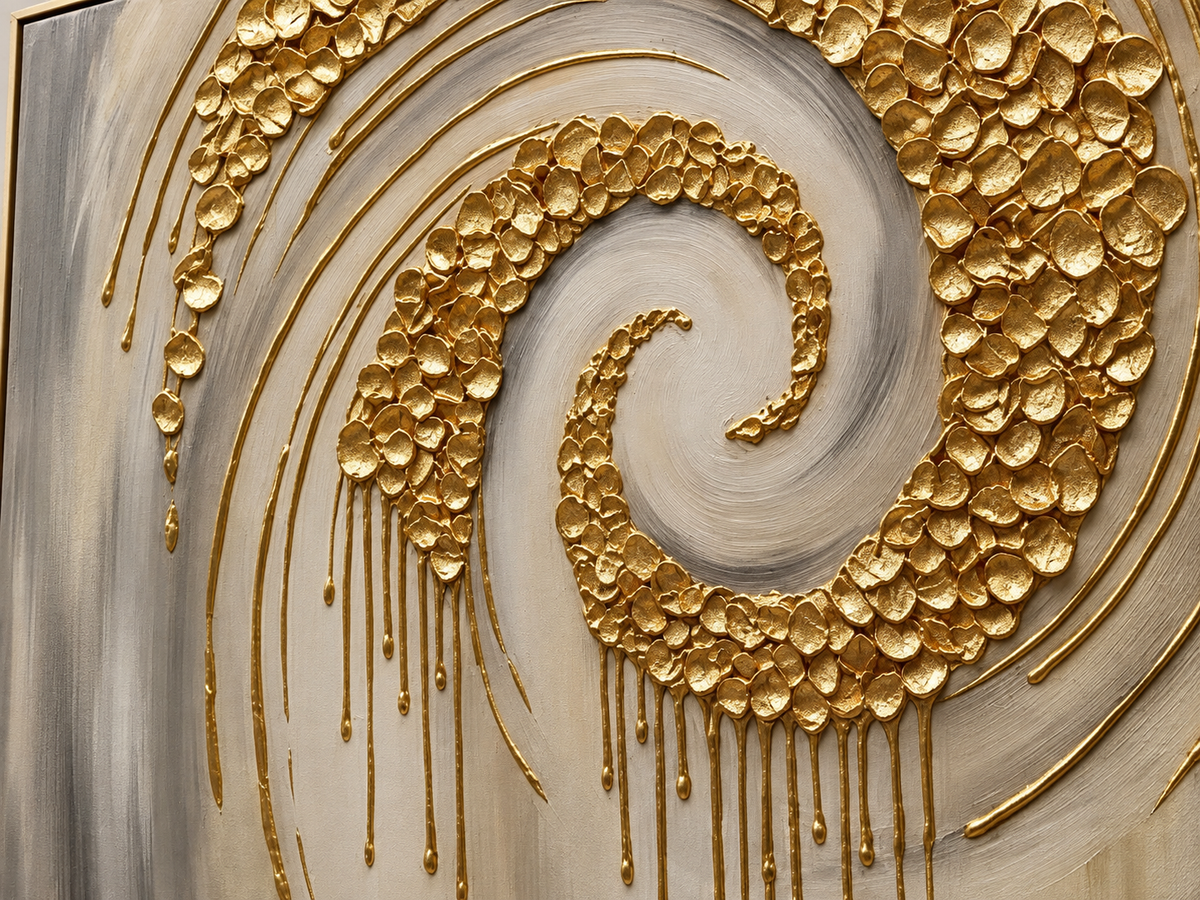 ARBYNART Contemporary Luxe Art | Gilded Spiral Veil