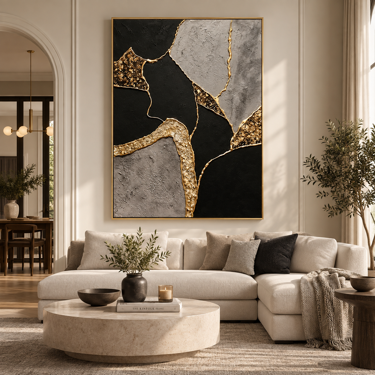 ARBYNART Contemporary Luxe Art | Gilded Stone Divide