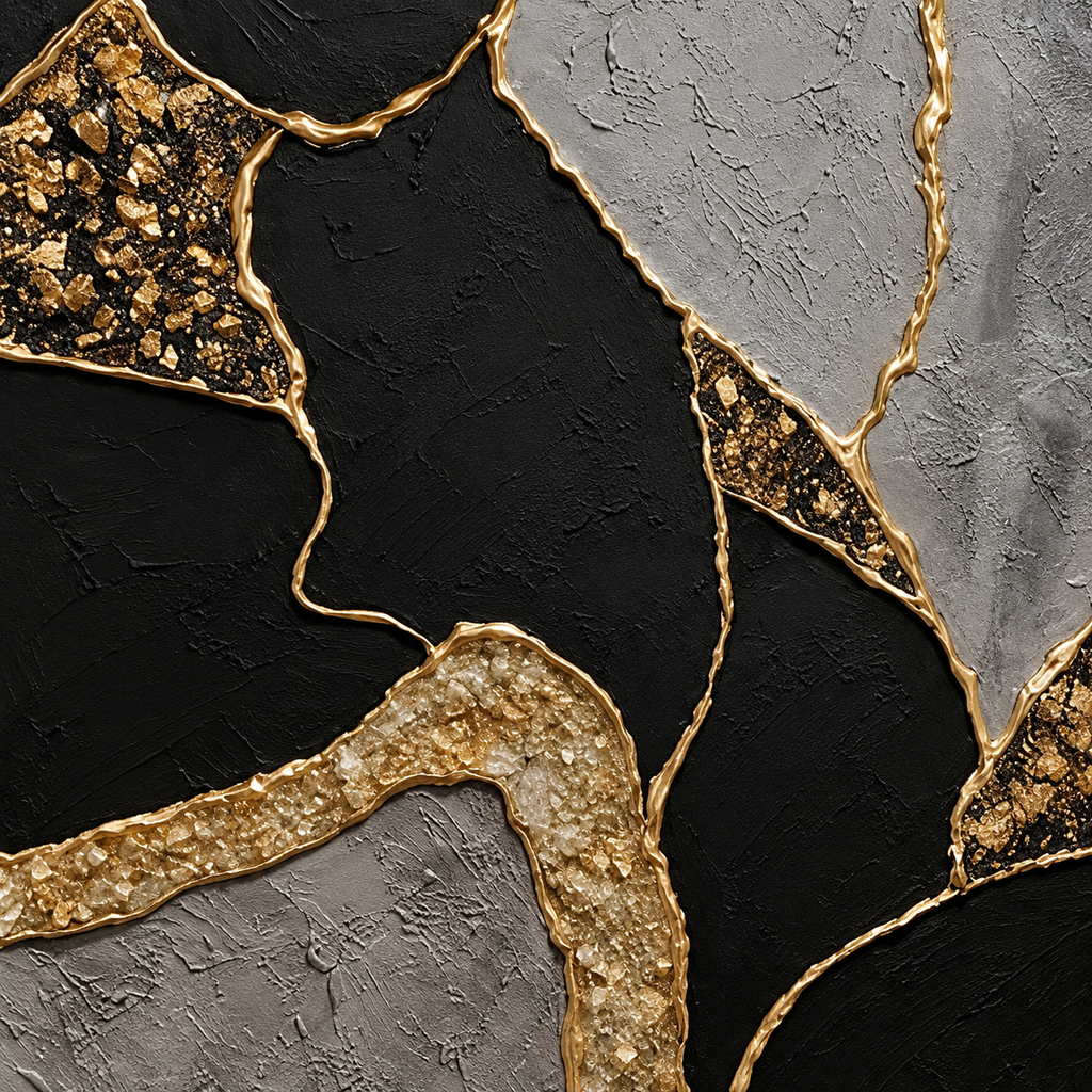 ARBYNART Contemporary Luxe Art | Gilded Stone Divide