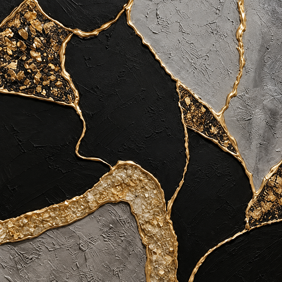 ARBYNART Contemporary Luxe Art | Gilded Stone Divide