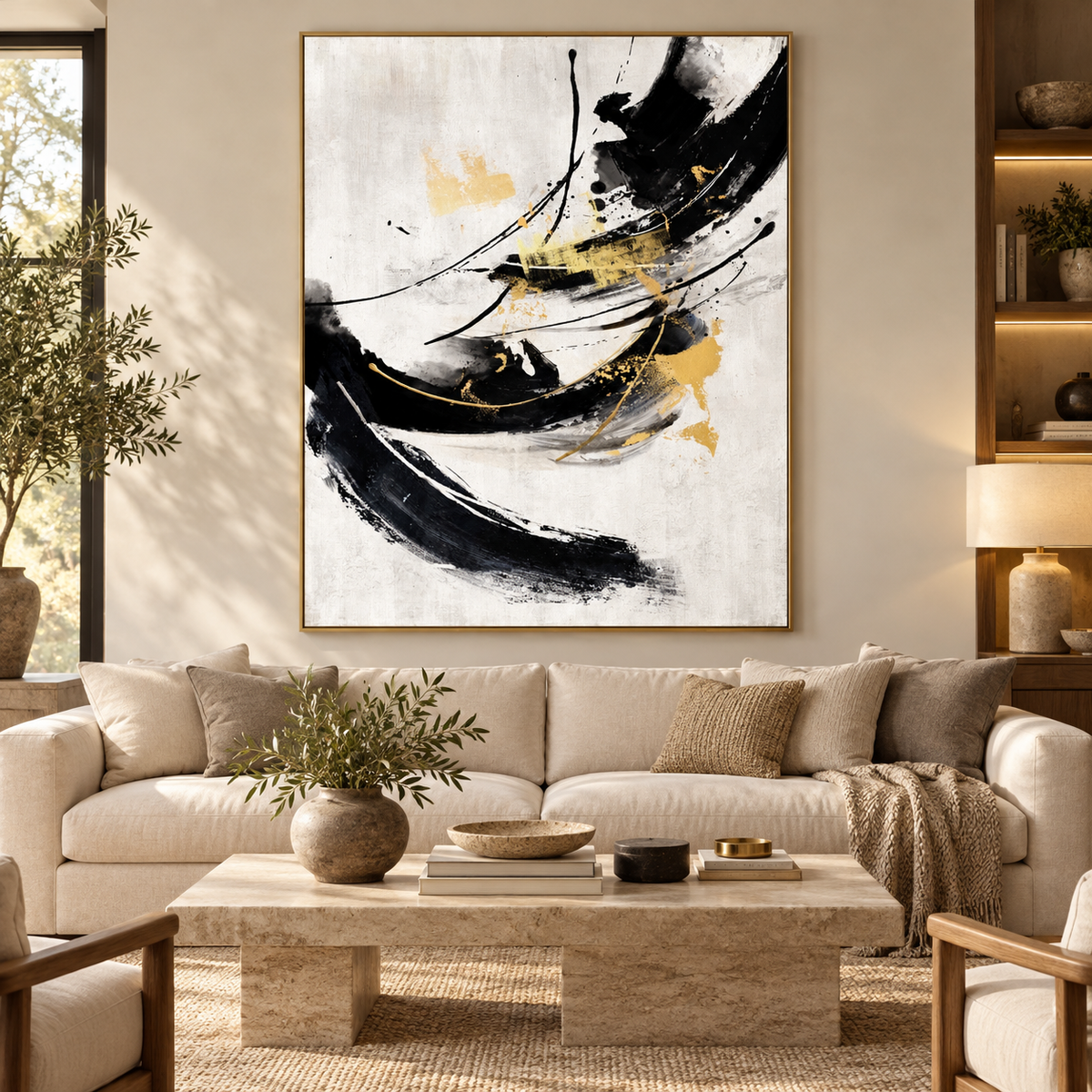 ARBYNART Abstract Art | Gilded Strokes in Motion