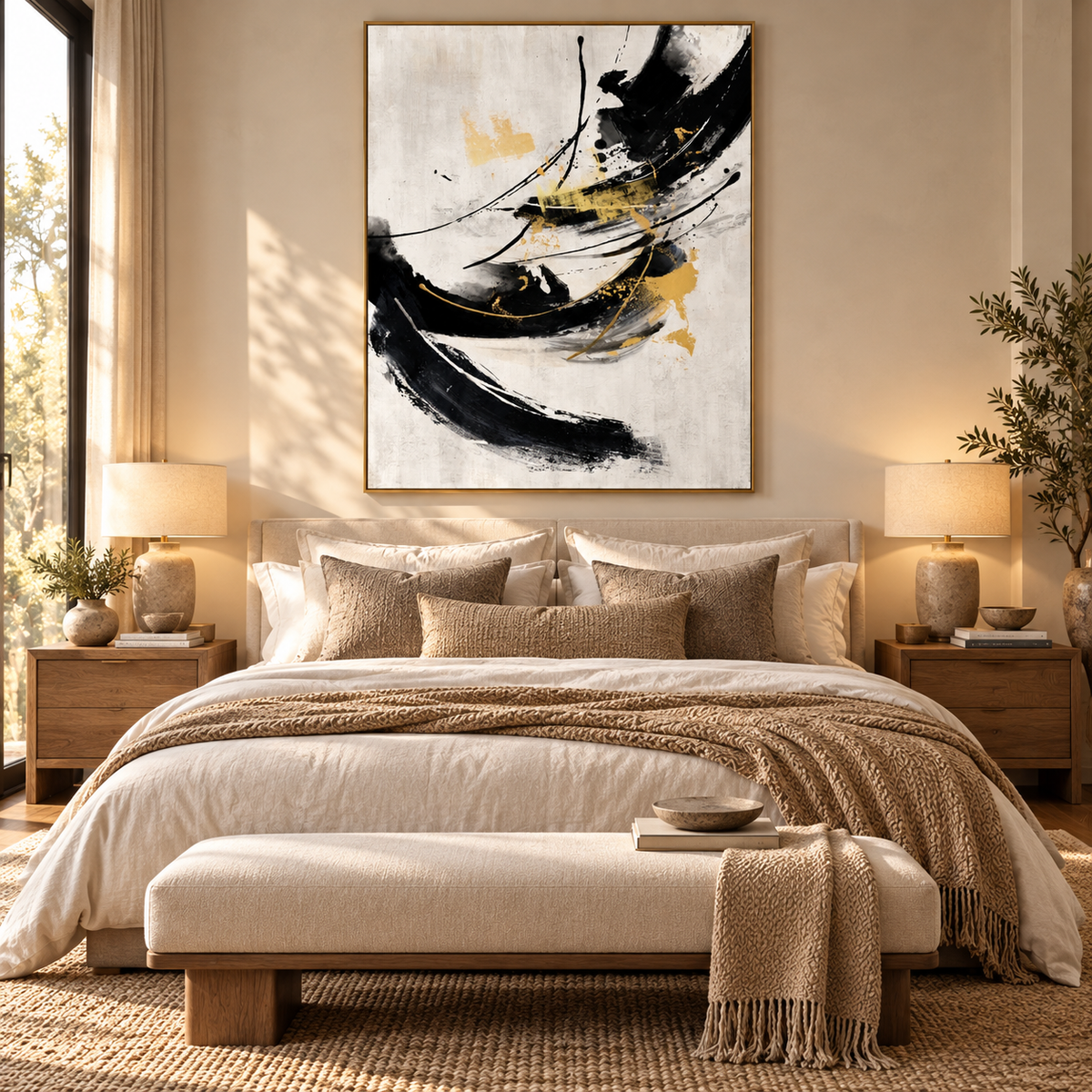ARBYNART Abstract Art | Gilded Strokes in Motion