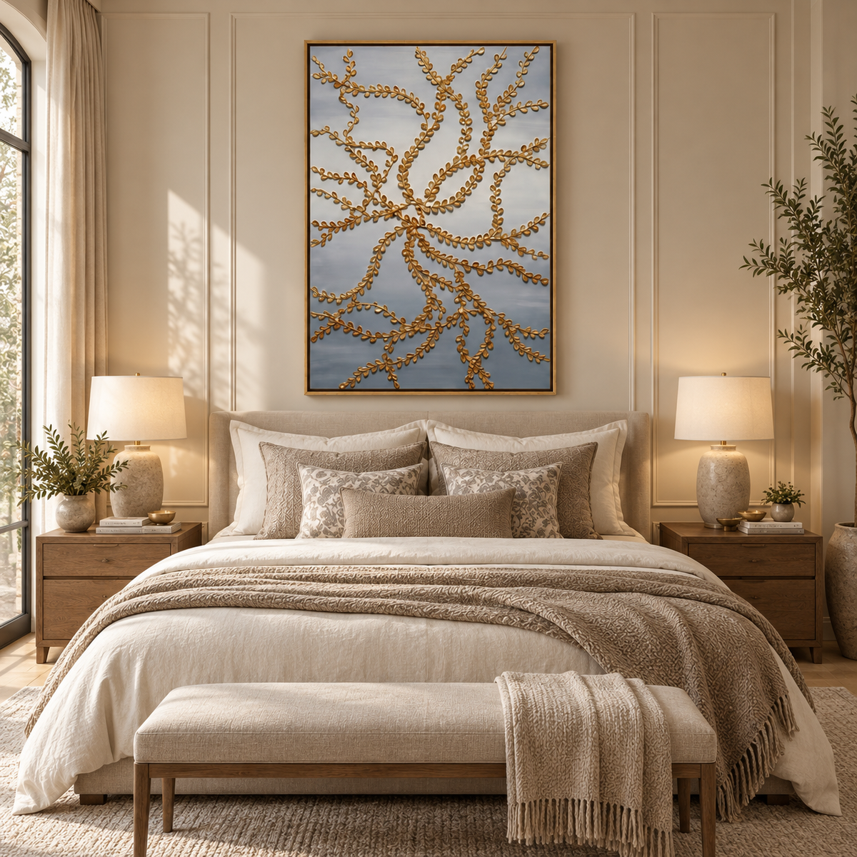 ARBYNART Contemporary Luxe Art | Gilded Vine Lace