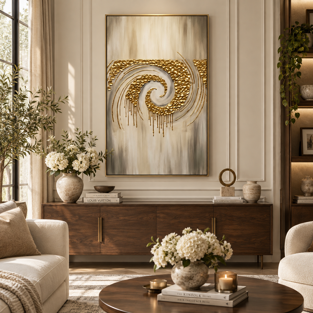 ARBYNART Contemporary Luxe Art | Gilded Whisper Spiral