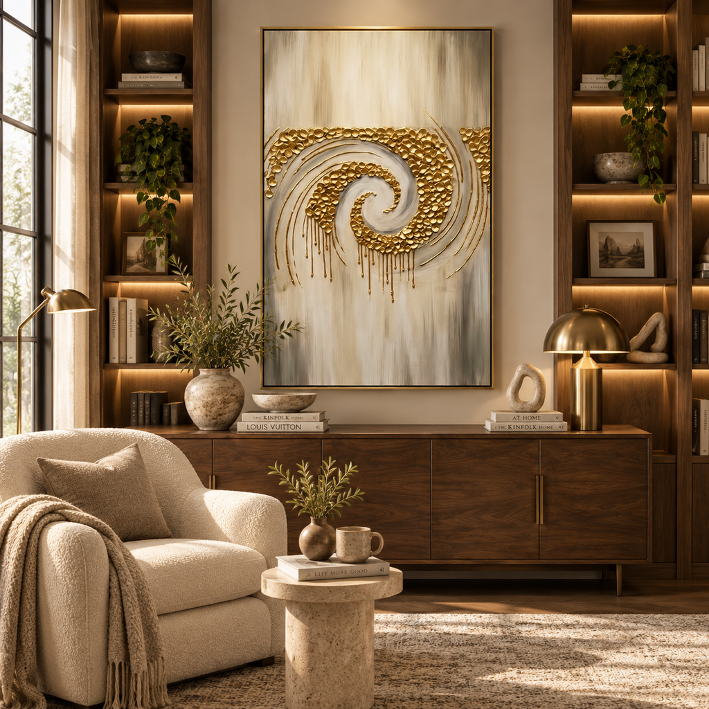 ARBYNART Contemporary Luxe Art | Gilded Whisper Spiral