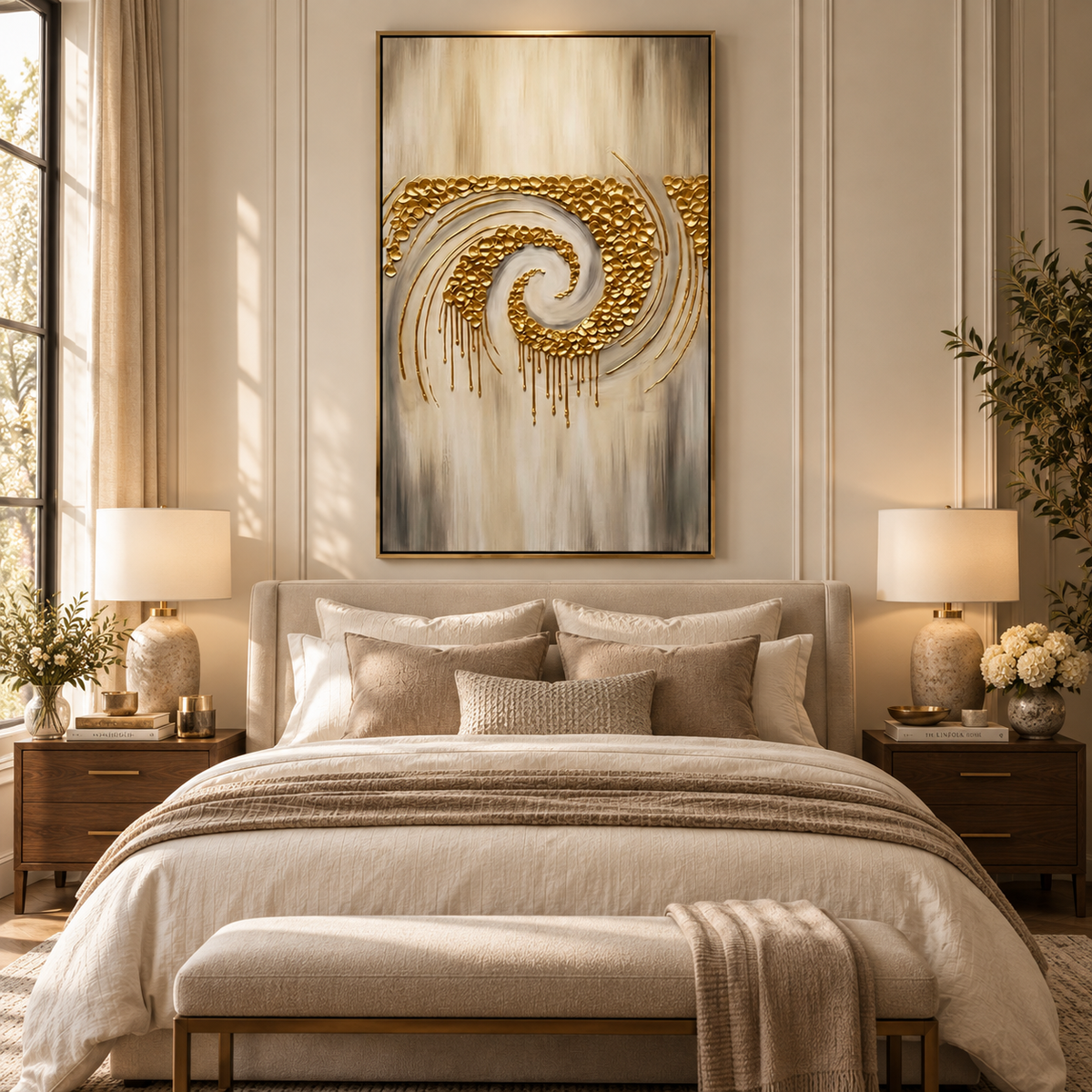 ARBYNART Contemporary Luxe Art | Gilded Whisper Spiral