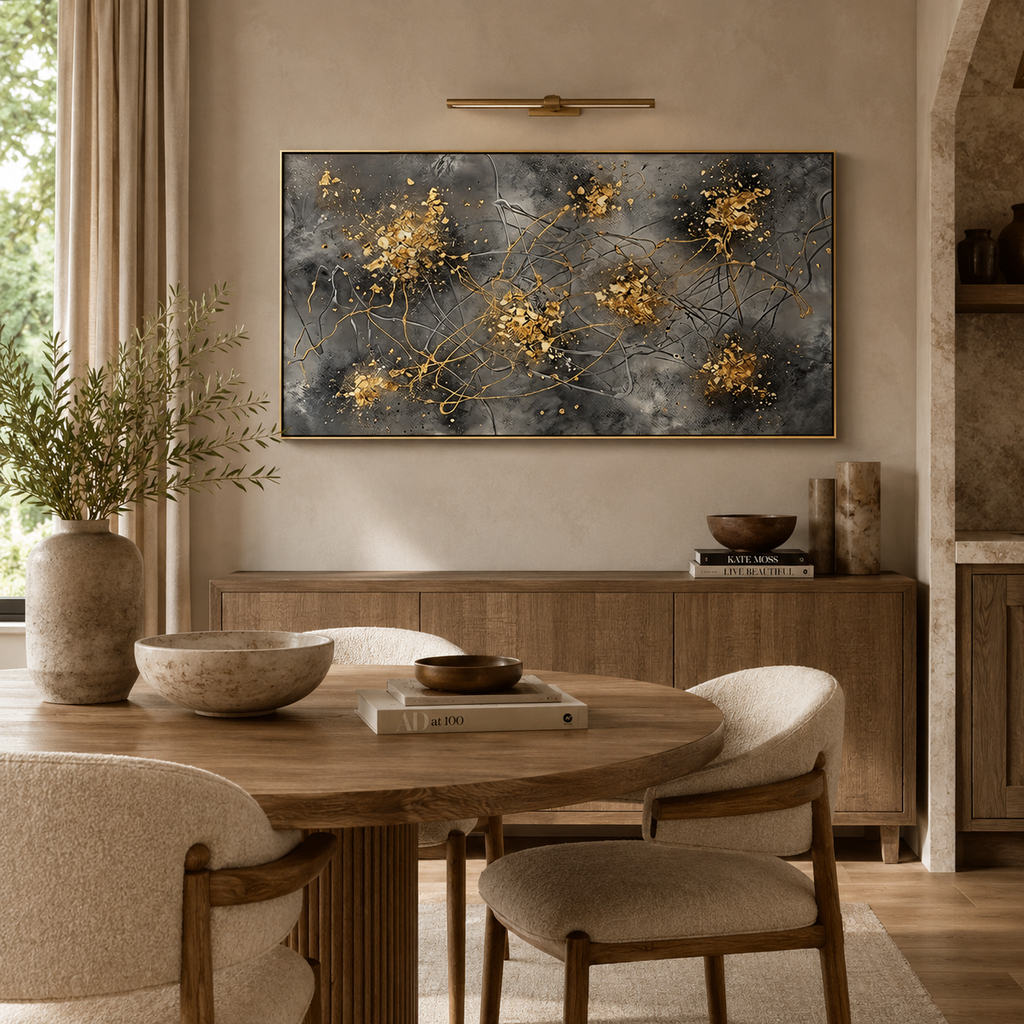 ARBYNART Contemporary Luxe Art | Golden Ember Bloom