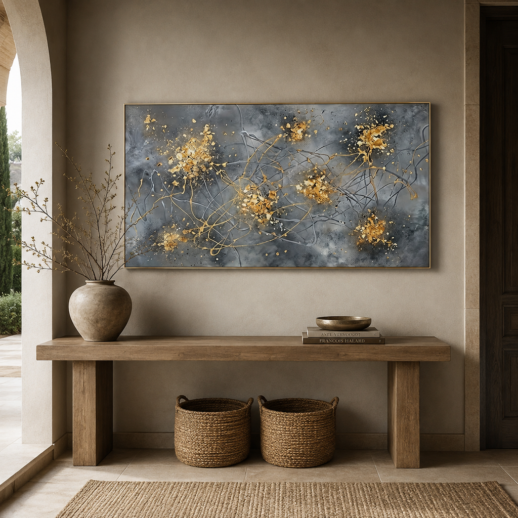 ARBYNART Contemporary Luxe Art | Golden Ember Bloom