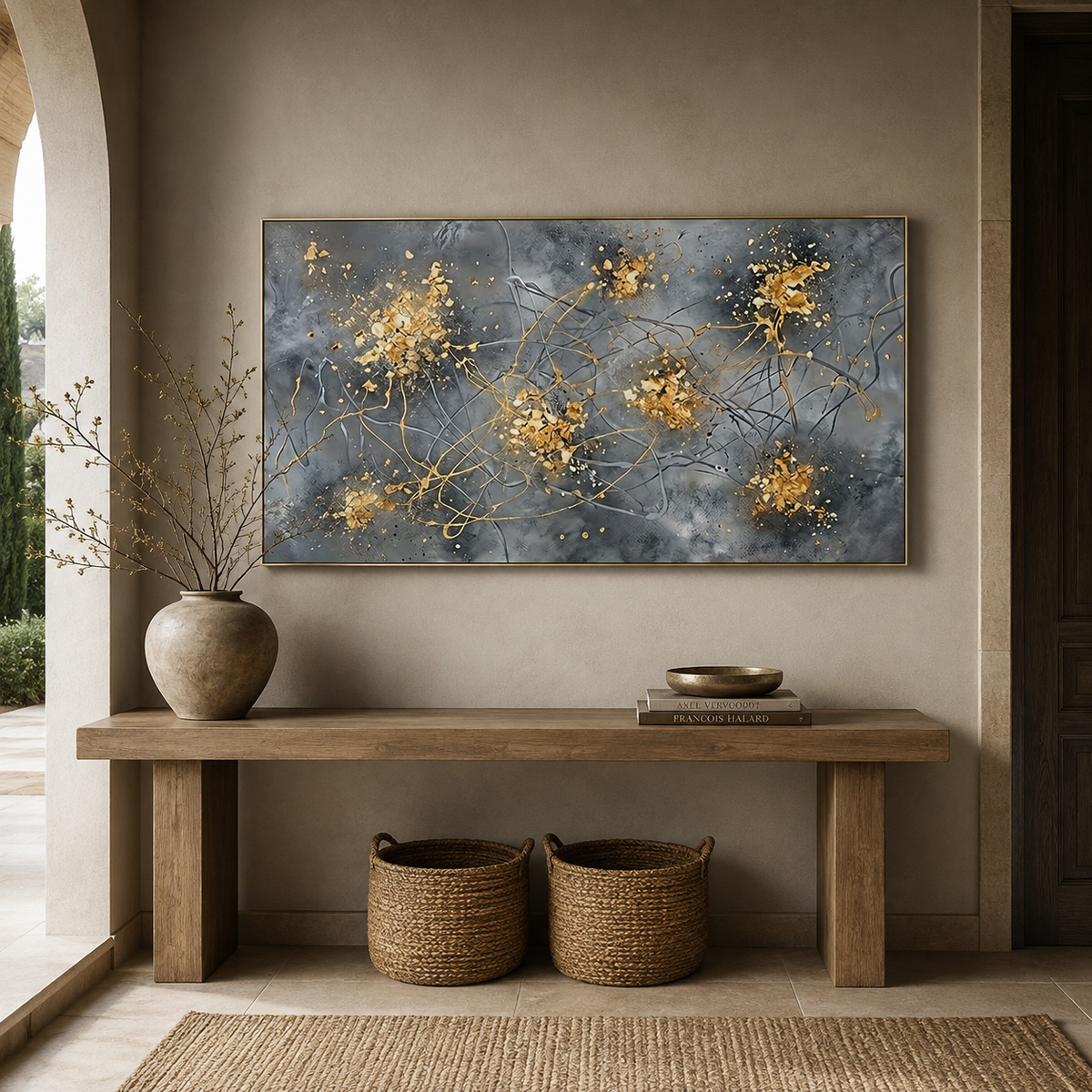 ARBYNART Contemporary Luxe Art | Golden Ember Bloom