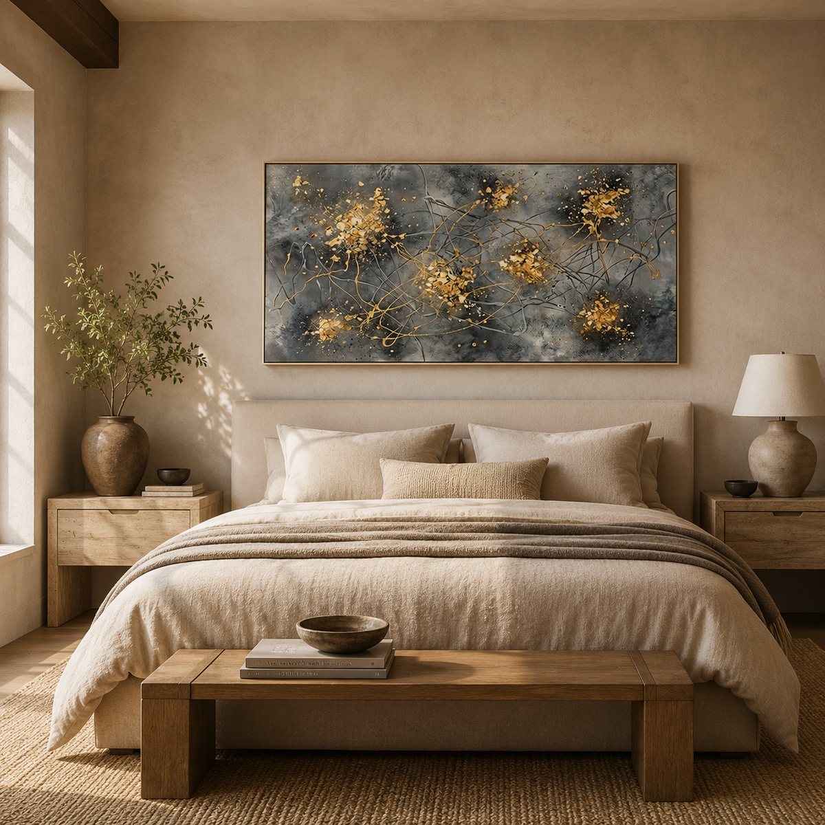 ARBYNART Contemporary Luxe Art | Golden Ember Bloom