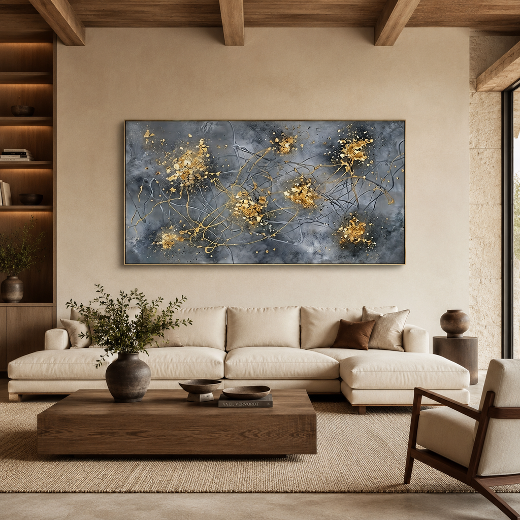 ARBYNART Contemporary Luxe Art | Golden Ember Bloom