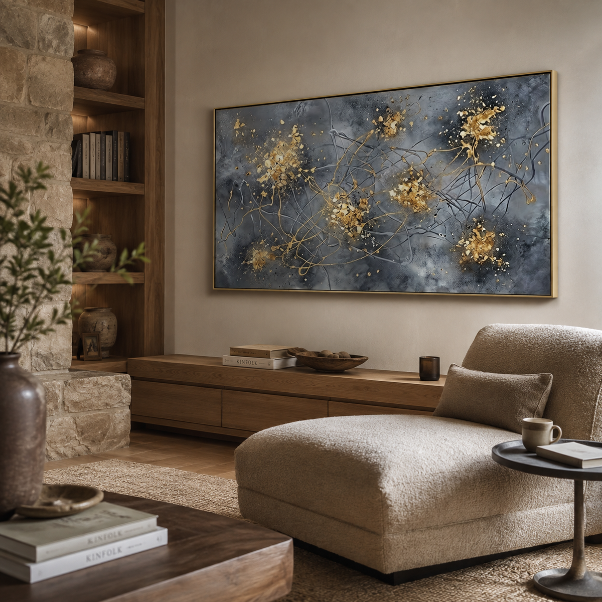 ARBYNART Contemporary Luxe Art | Golden Ember Bloom