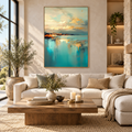 ARBYNART Abstract Art | Golden Coastal Reflections