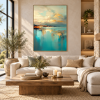 ARBYNART Abstract Art | Golden Coastal Reflections