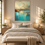 ARBYNART Abstract Art | Golden Coastal Reflections