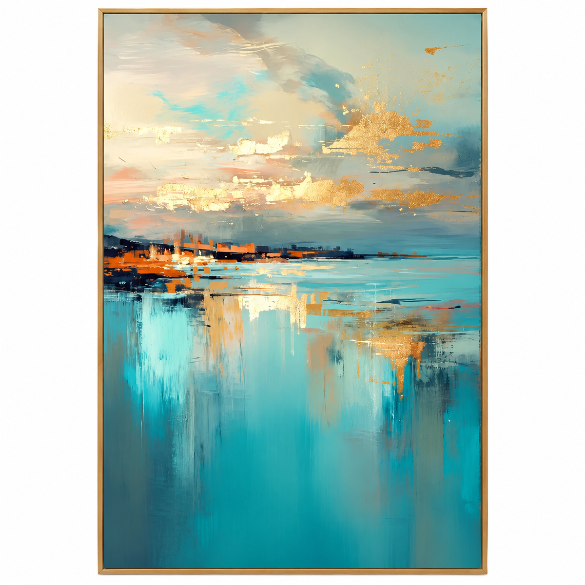 ARBYNART Abstract Art | Golden Coastal Reflections