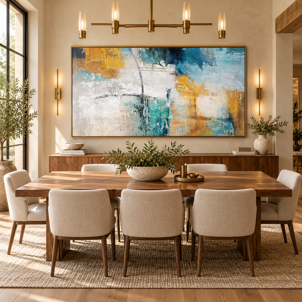 ARBYNART Abstract Art | Golden Haze of Azure