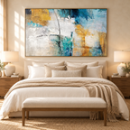 ARBYNART Abstract Art | Golden Haze of Azure