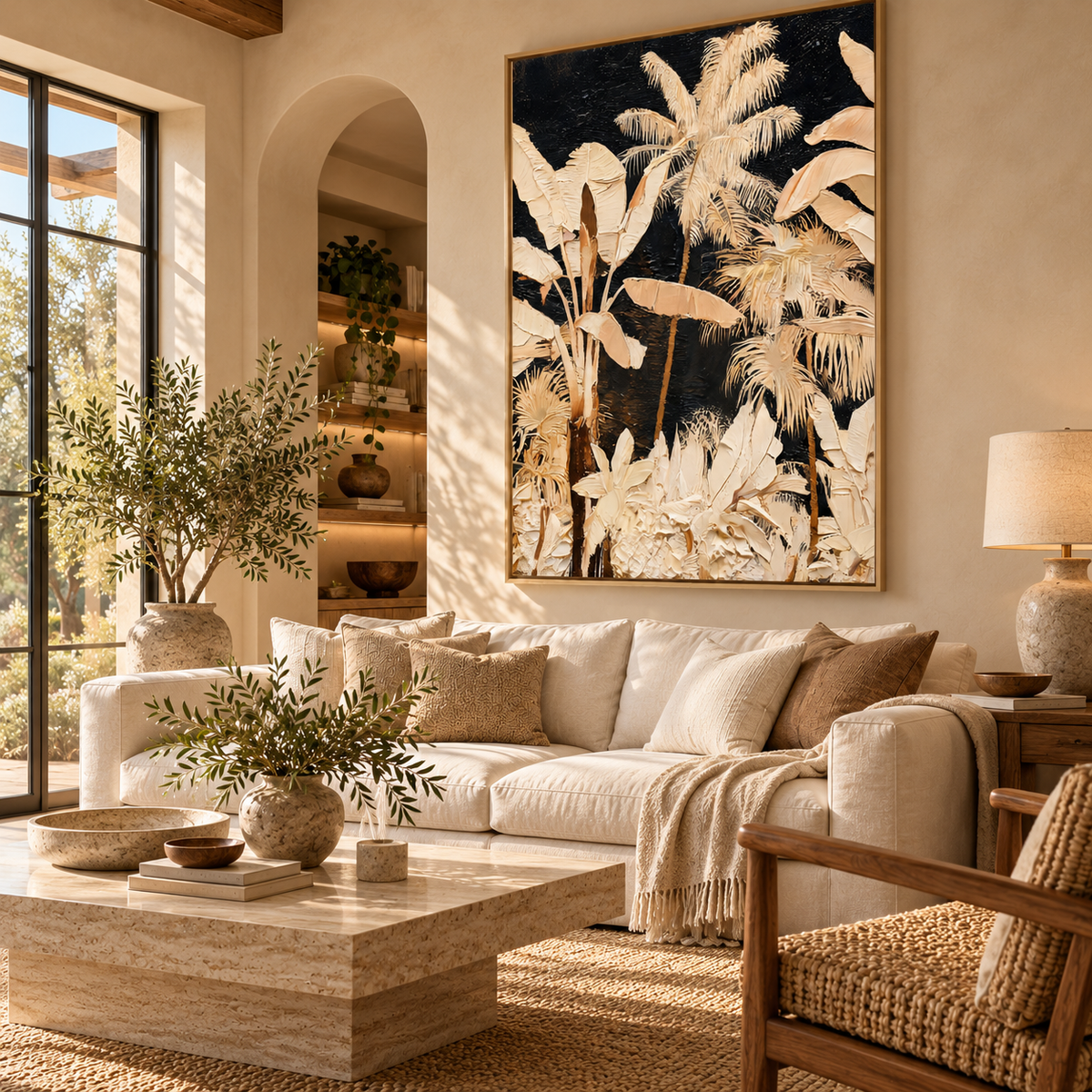 ARBYNART Abstract Art | Golden Reverie of the Ivory Palms