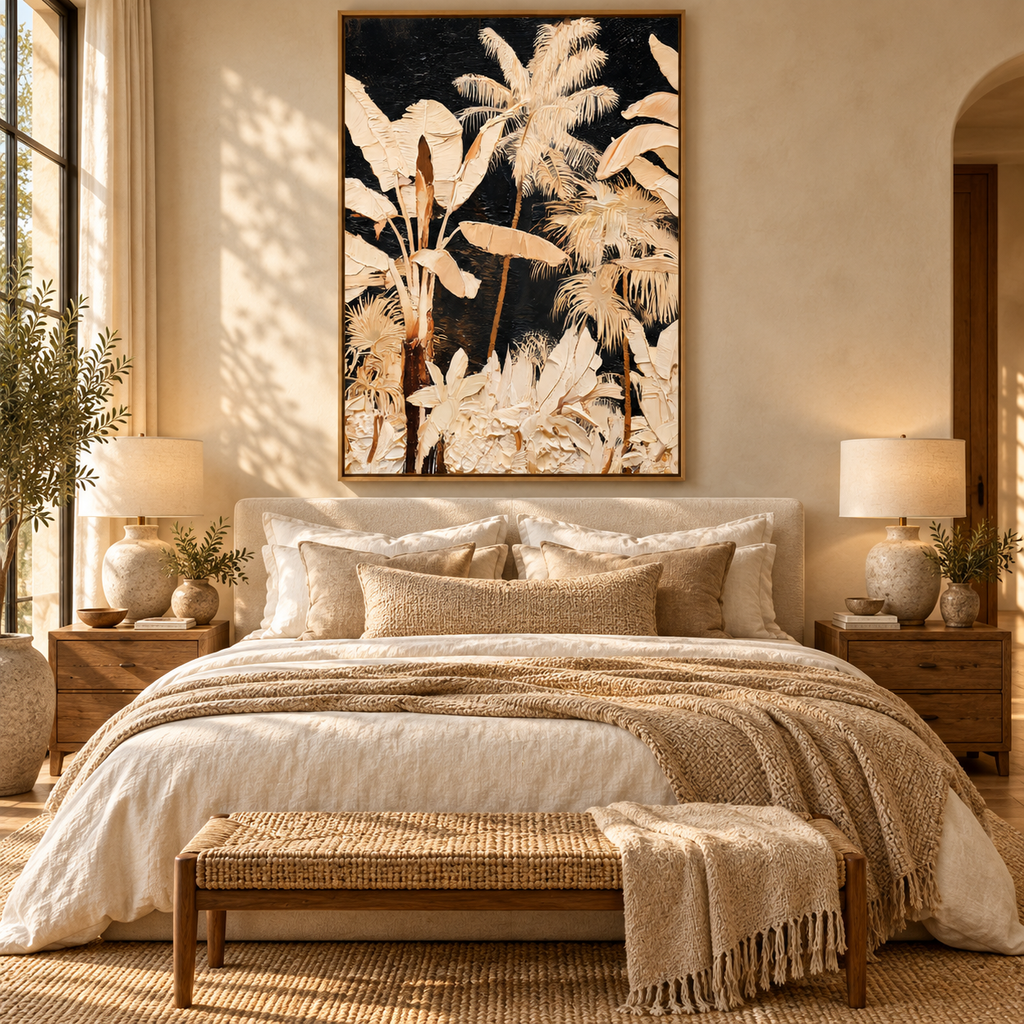 ARBYNART Abstract Art | Golden Reverie of the Ivory Palms