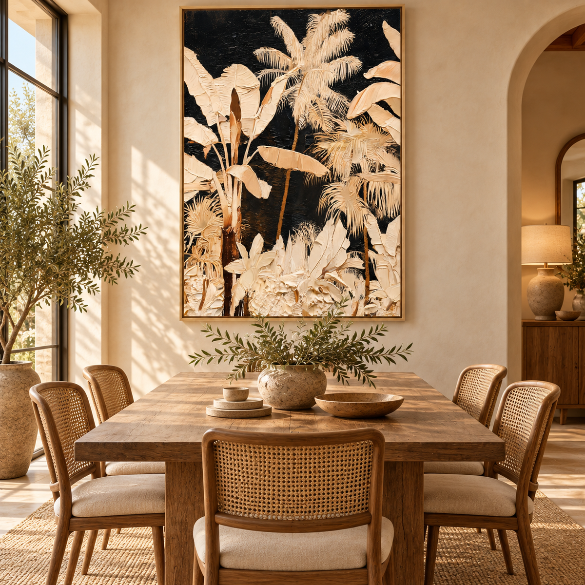 ARBYNART Abstract Art | Golden Reverie of the Ivory Palms