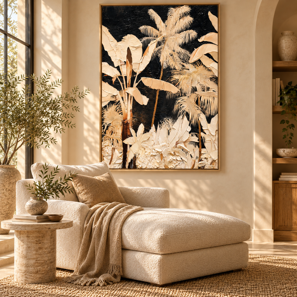 ARBYNART Abstract Art | Golden Reverie of the Ivory Palms