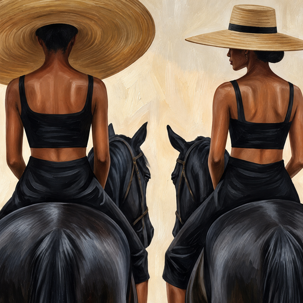 ARBYNART Vintage Americana Art | Golden Saddle Poise