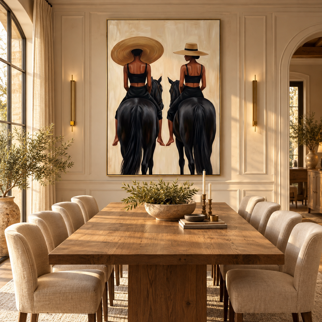 ARBYNART Vintage Americana Art | Golden Saddle Poise