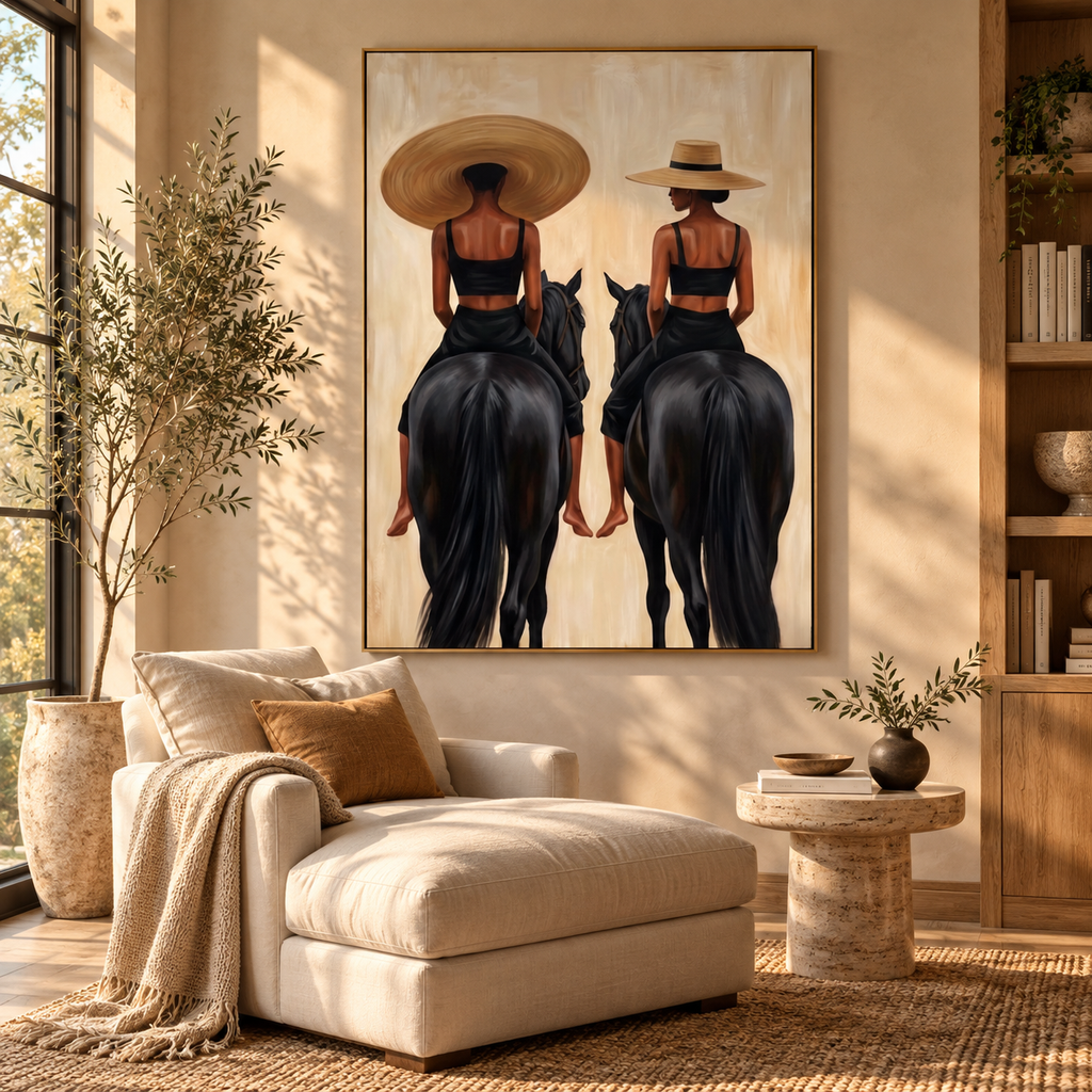 ARBYNART Vintage Americana Art | Golden Saddle Poise