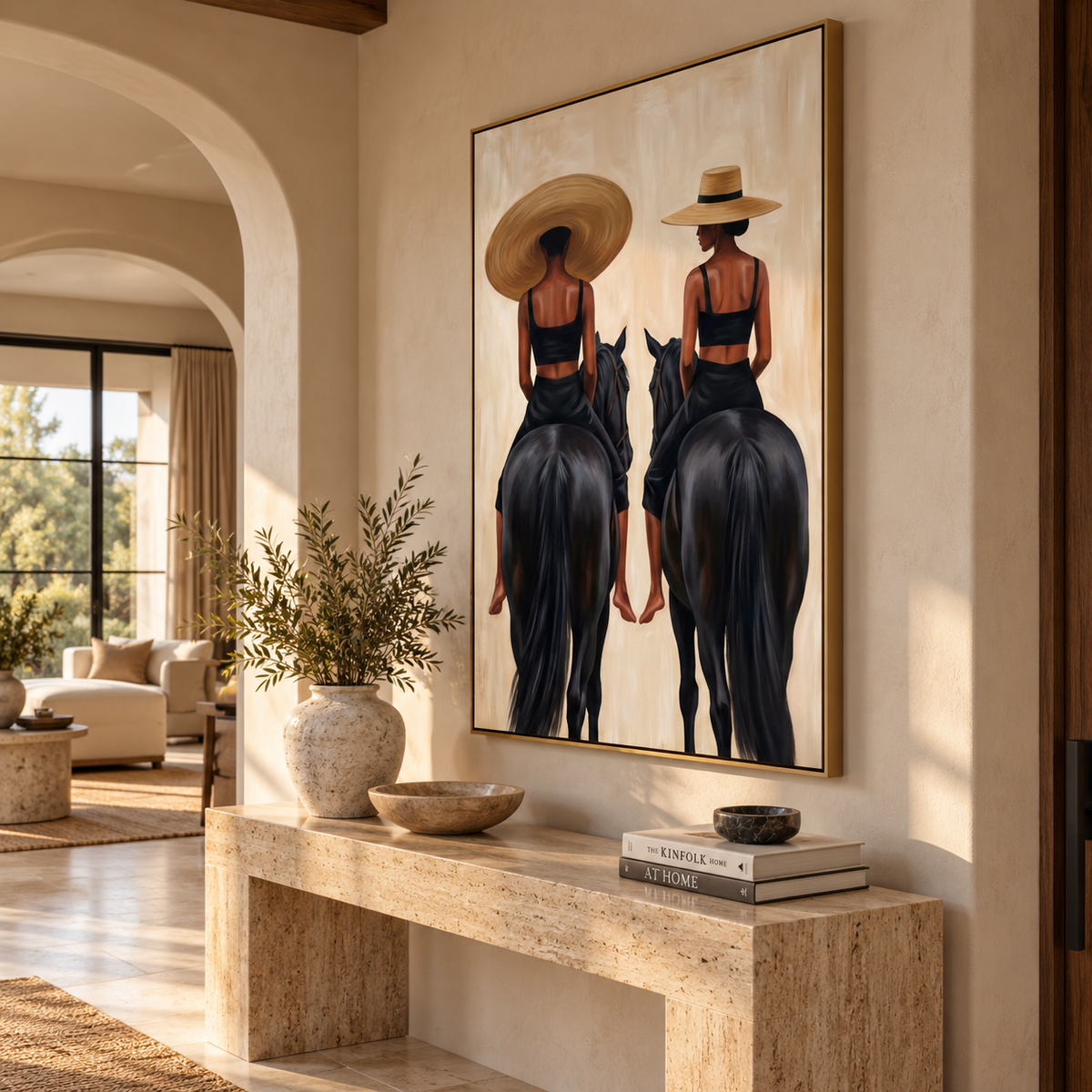 ARBYNART Vintage Americana Art | Golden Saddle Poise