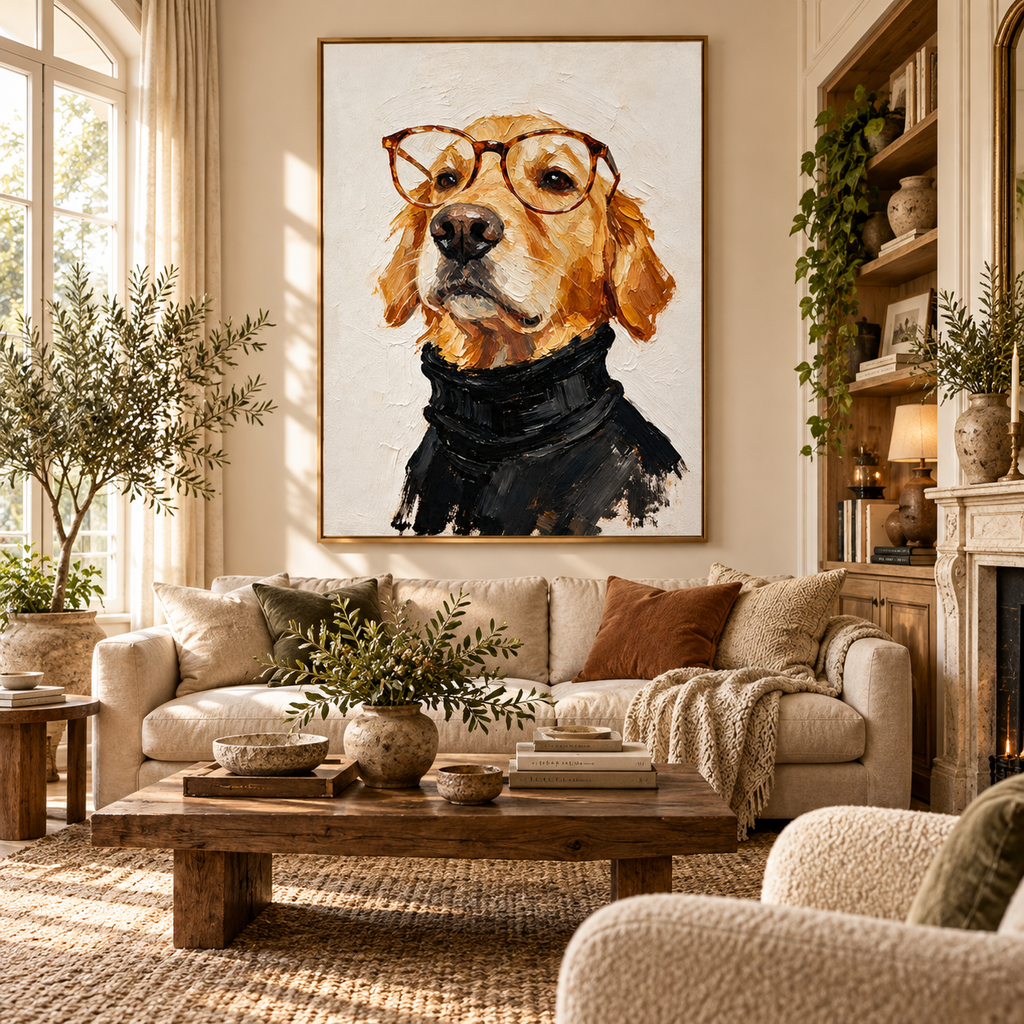 ARBYNART Impressionist Art | Golden Scholar's Quiet Gaze