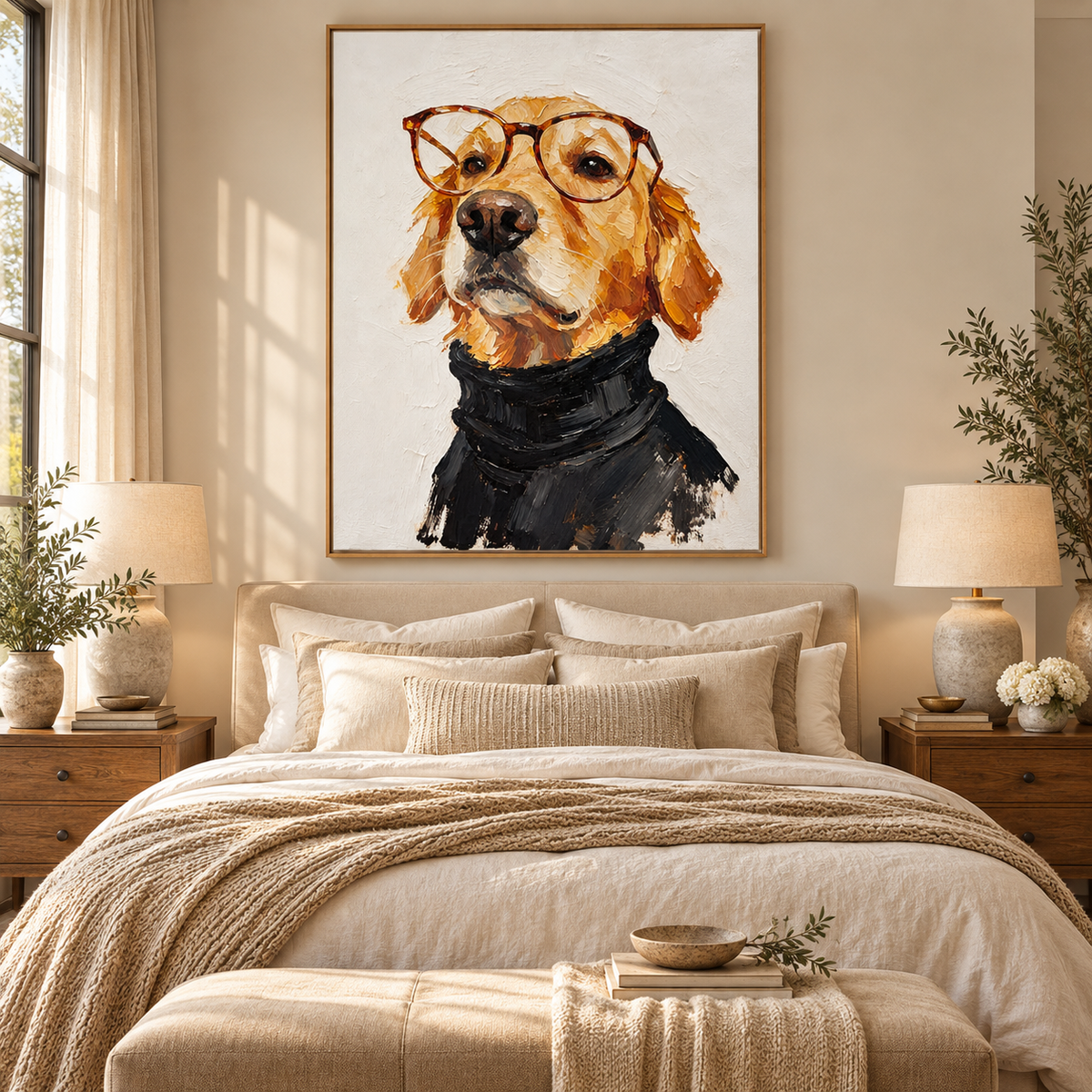 ARBYNART Impressionist Art | Golden Scholar's Quiet Gaze