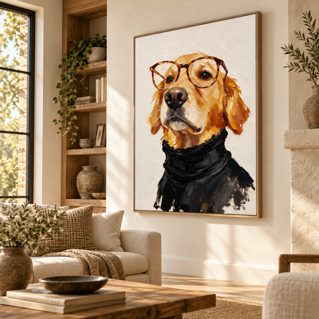 ARBYNART Impressionist Art | Golden Scholar's Quiet Gaze