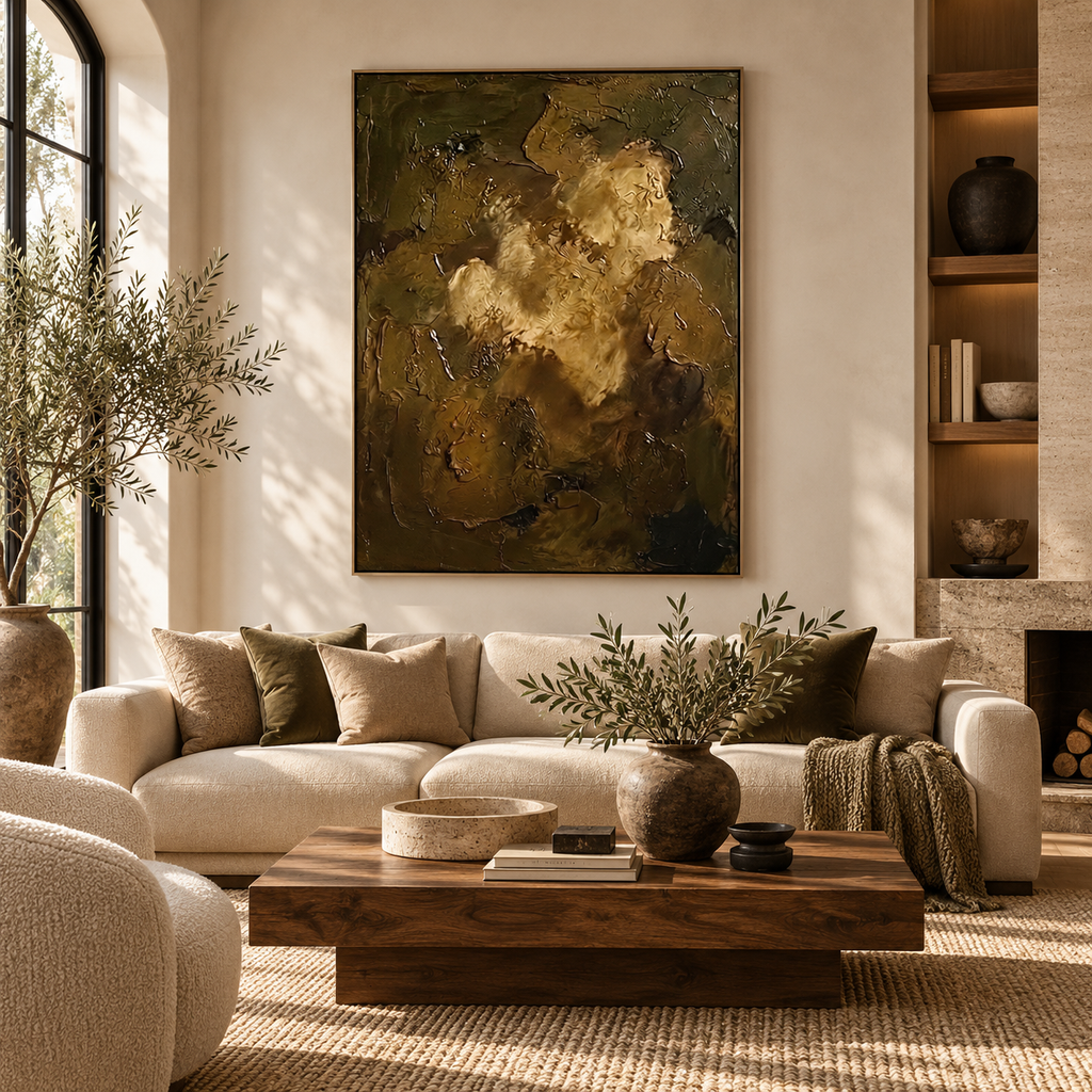 ARBYNART Wabi-Sabi Art | Golden Shadow Figure