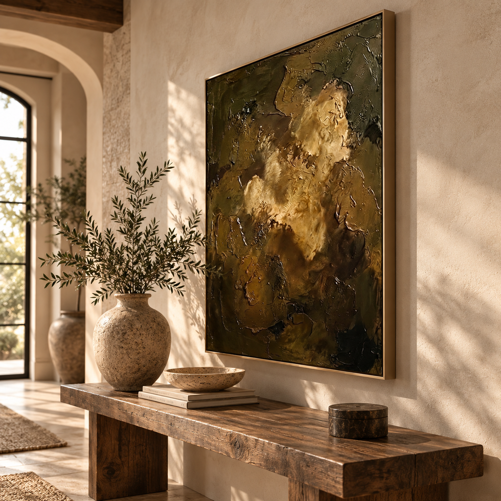 ARBYNART Wabi-Sabi Art | Golden Shadow Figure
