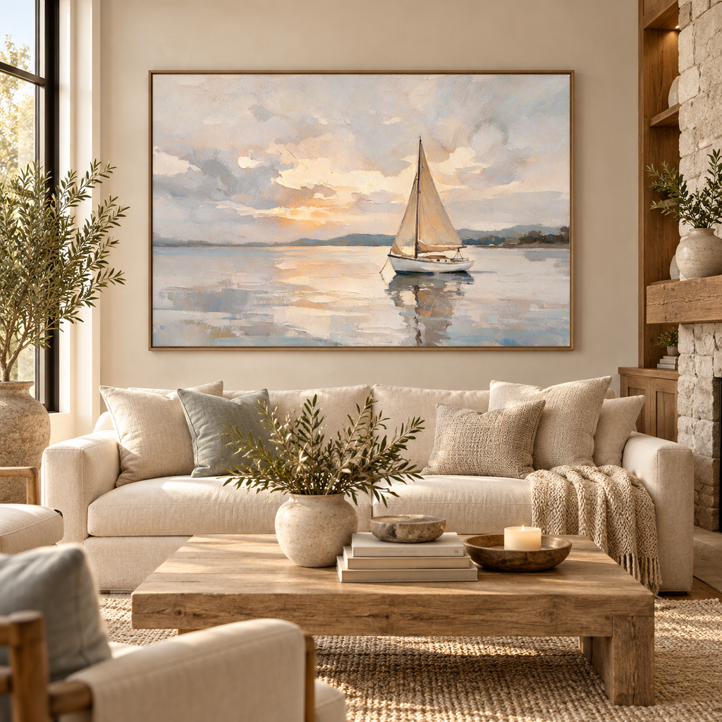 ARBYNART Impressionist Art | Golden Silence at Sea