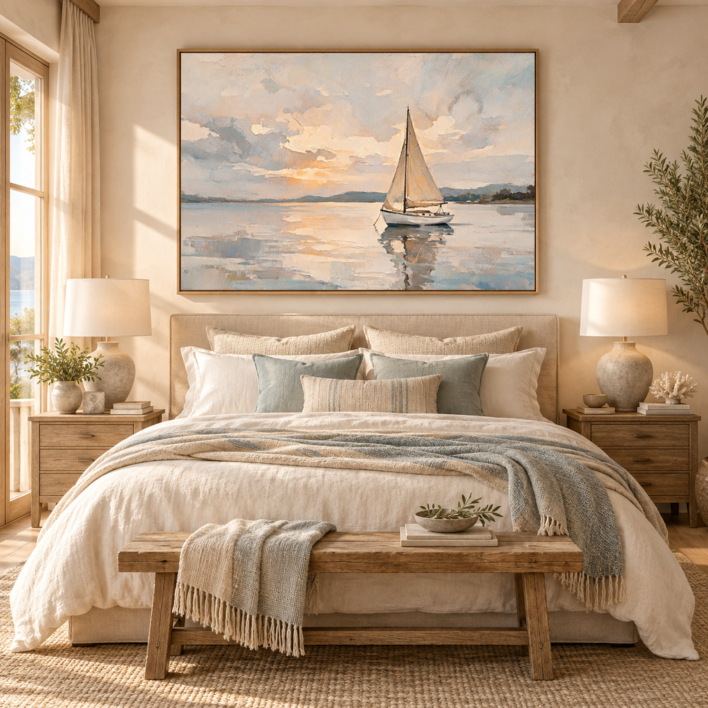 ARBYNART Impressionist Art | Golden Silence at Sea
