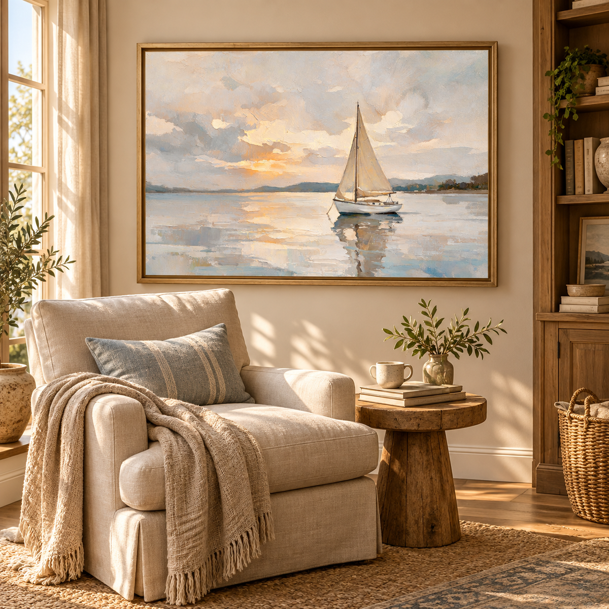 ARBYNART Impressionist Art | Golden Silence at Sea