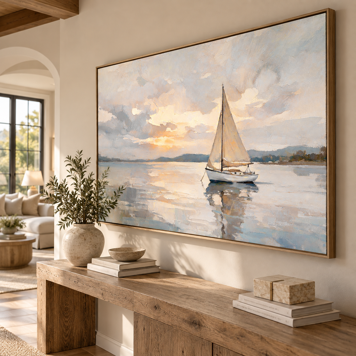 ARBYNART Impressionist Art | Golden Silence at Sea