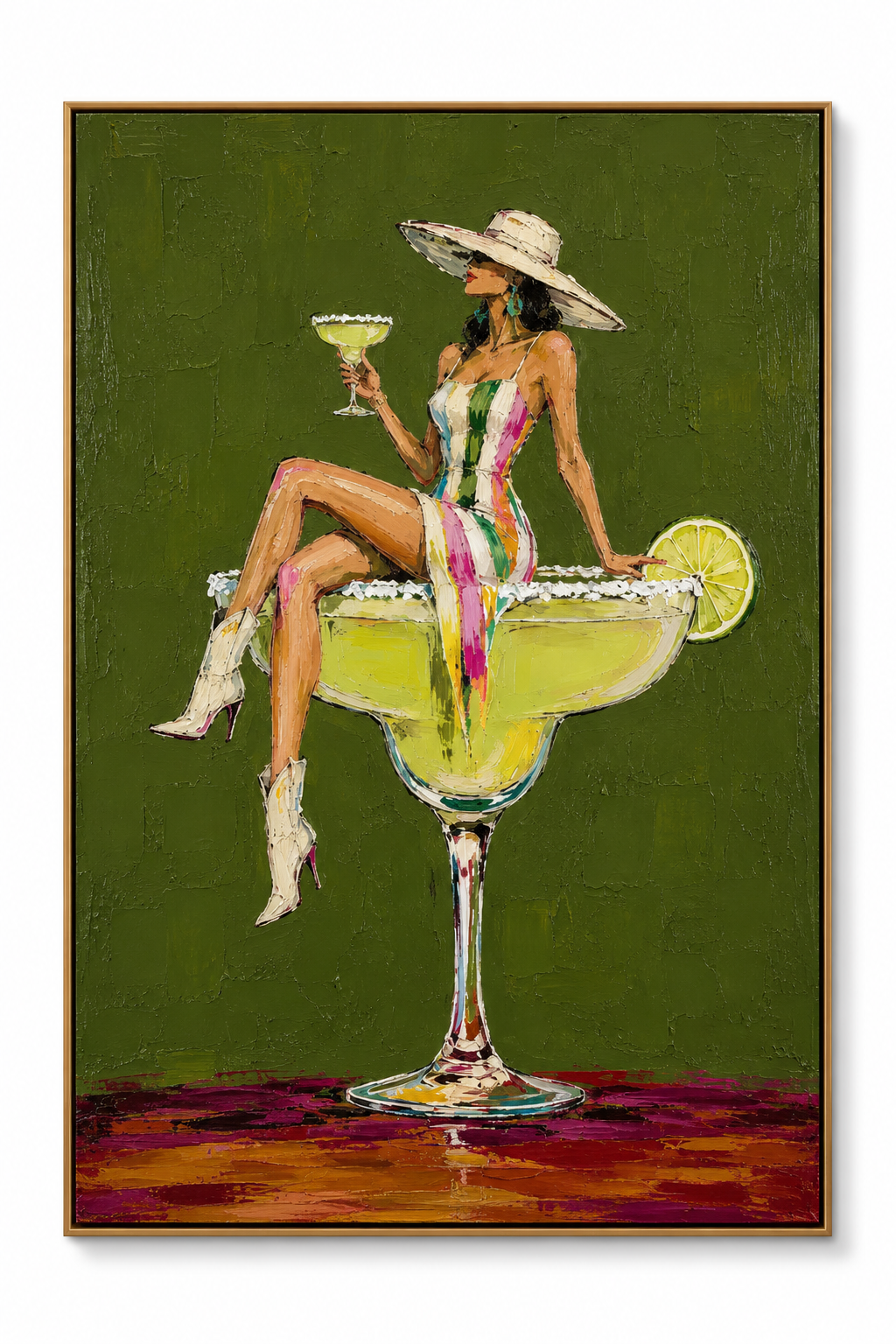 ARBYNART POP Art | Green Daydream in a Salted Rim